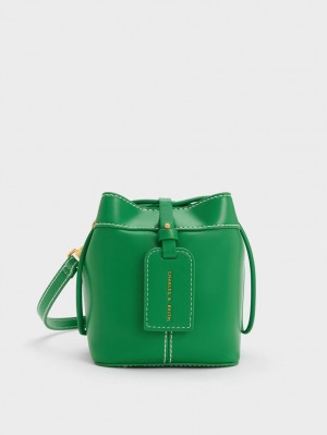 Charles & Keith Cordele Bucket Laukut Vihreä | 317426MSY