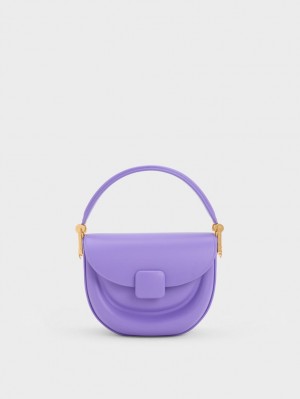 Charles & Keith Koa Half-Moon Satulalaukut Violetit | 289156SCT