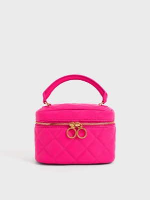 Charles & Keith Tikattu Two-Way Zip Mini Laukut Fuksia | 582306IMS